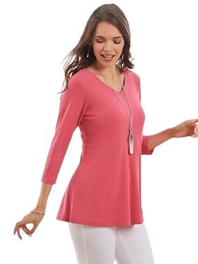 Linea Pink Peplum Top NWOT